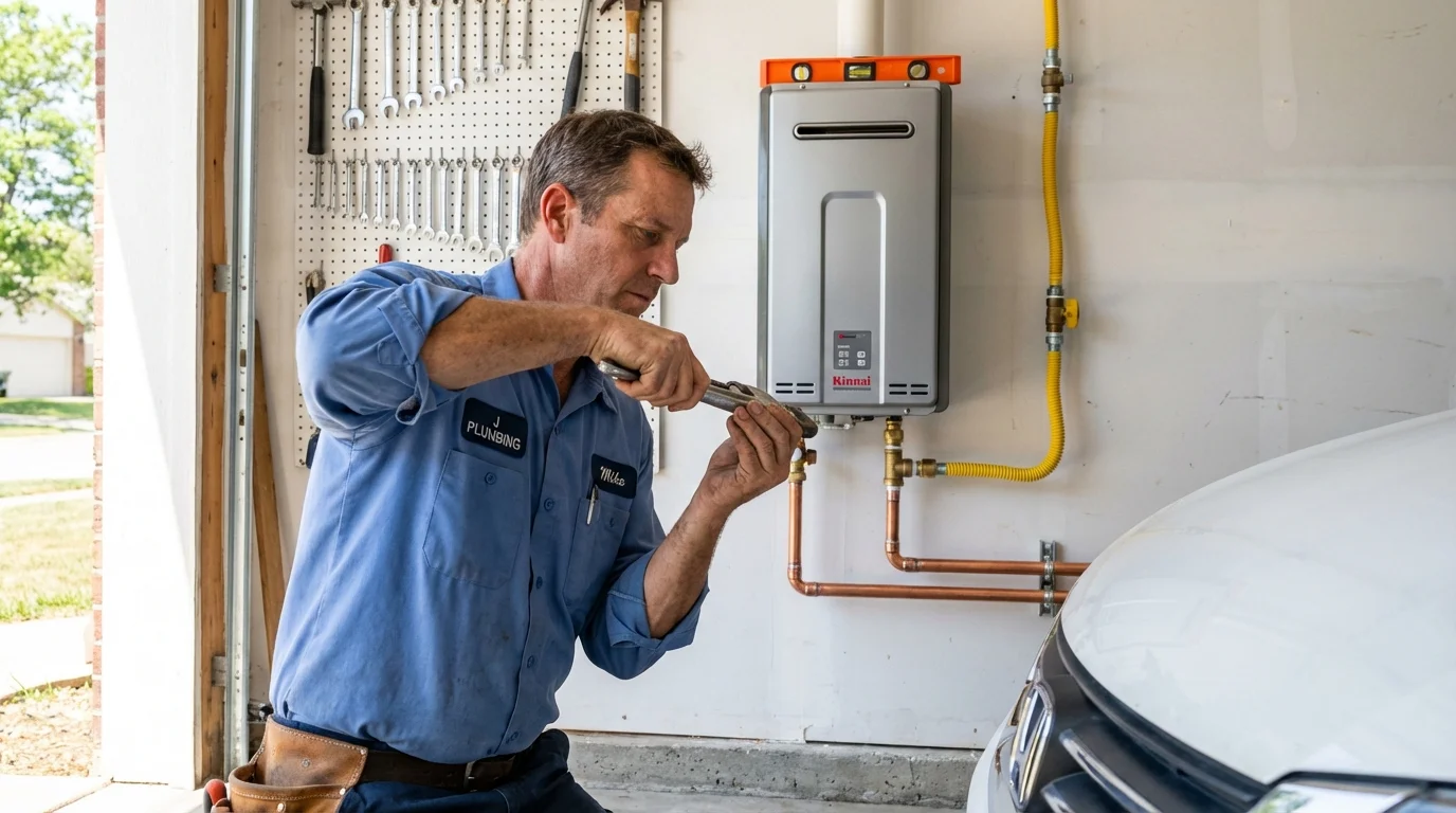 Tankless water heater installation by a Johns Plumbing LLC plumber in Parker
